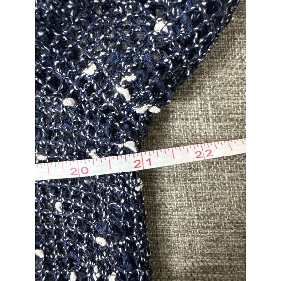 Drapers & Damons Navy & White Open Weave Cardigan Jacket Size Medium - Picture 5 of 6